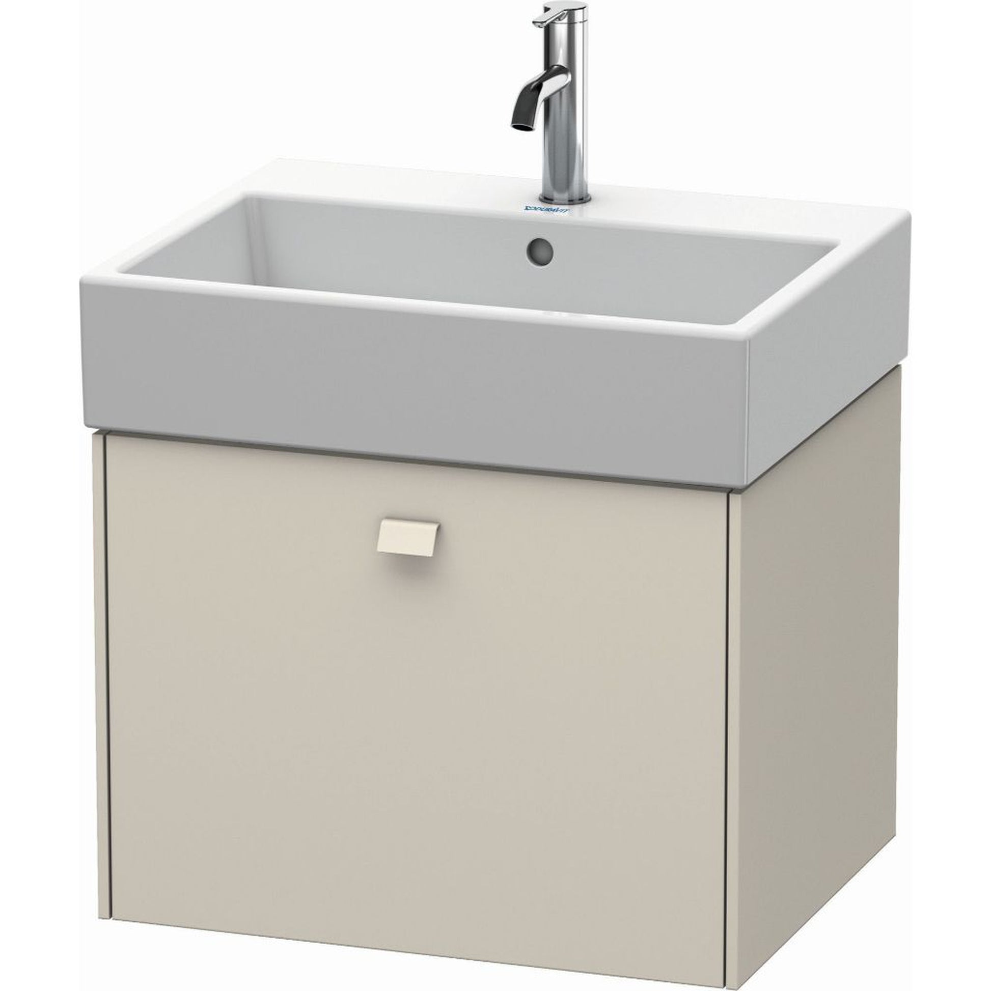Duravit Brioso 23" x 17" x 18" One Drawer Wall-Mount Vanity Unit in Taupe