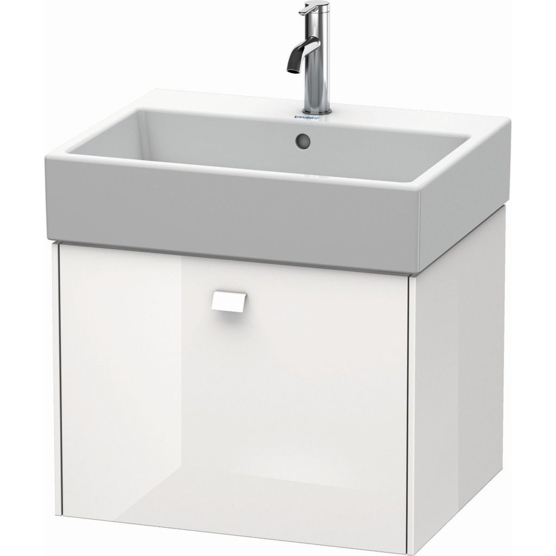 Duravit Brioso 23" x 17" x 18" One Drawer Wall-Mount Vanity Unit in White High Gloss
