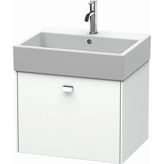 Duravit Brioso 23" x 17" x 18" One Drawer Wall-Mount Vanity Unit in White Matt and Chrome Handle