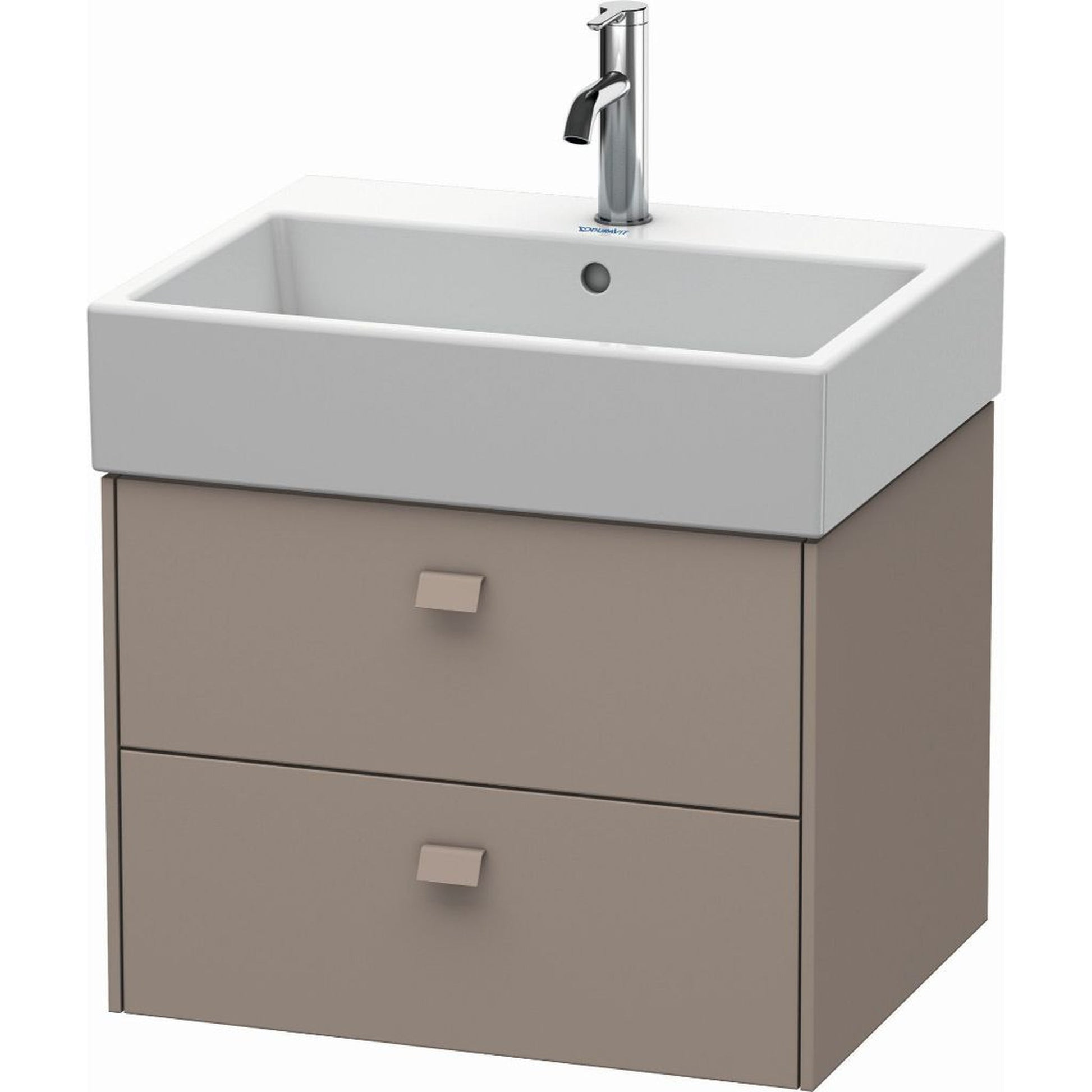 Duravit Brioso 23" x 17" x 18" Two Drawer Wall-Mount Vanity Unit in Basalt Matt