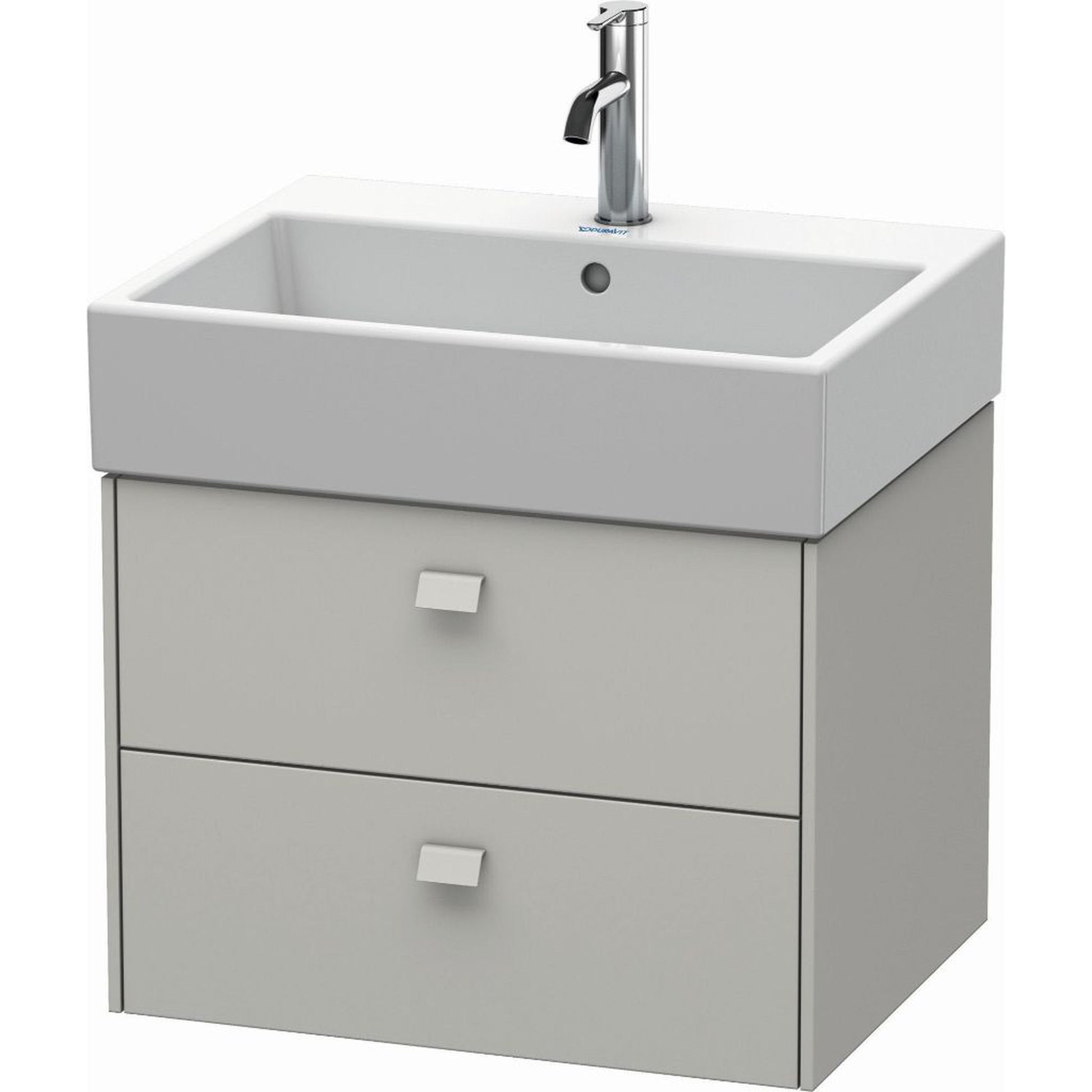 Duravit Brioso 23" x 17" x 18" Two Drawer Wall-Mount Vanity Unit in Concrete Grey Matt