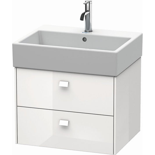 Duravit Brioso 23" x 17" x 18" Two Drawer Wall-Mount Vanity Unit in White High Gloss