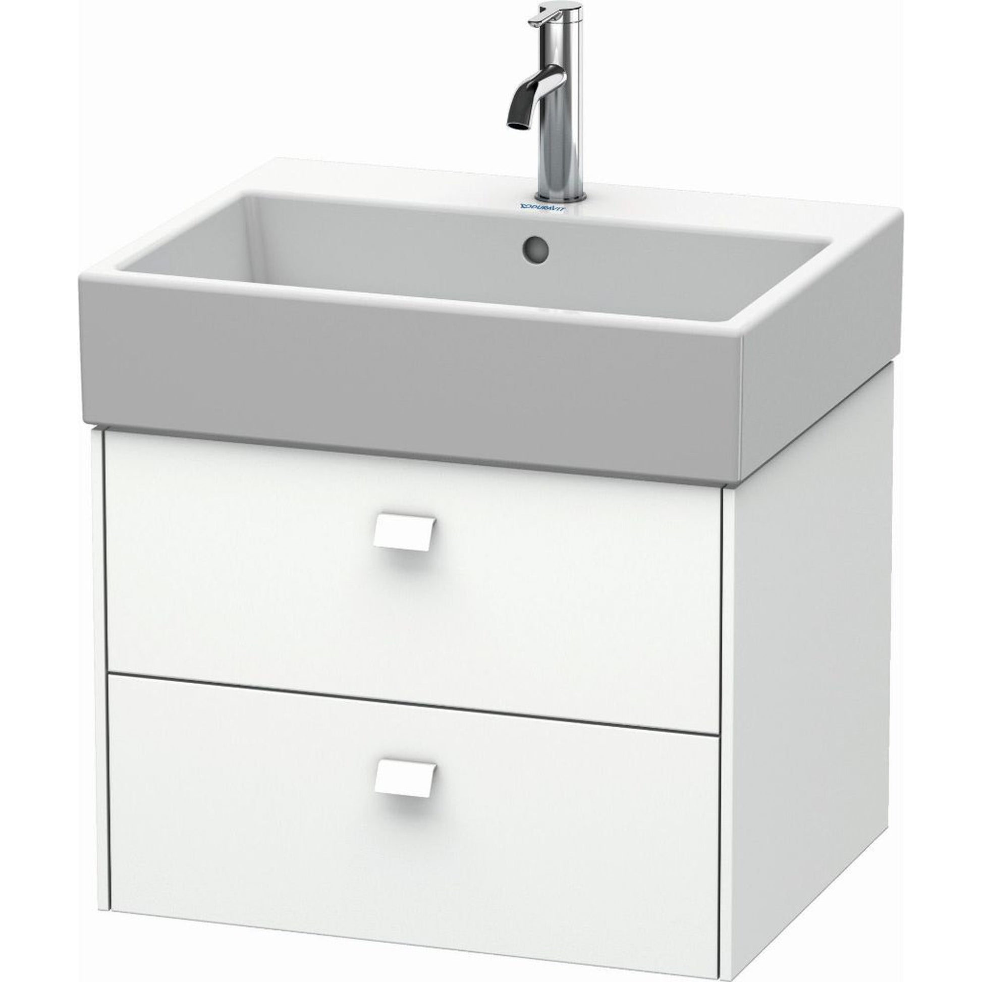 Duravit Brioso 23" x 17" x 18" Two Drawer Wall-Mount Vanity Unit in White Matt