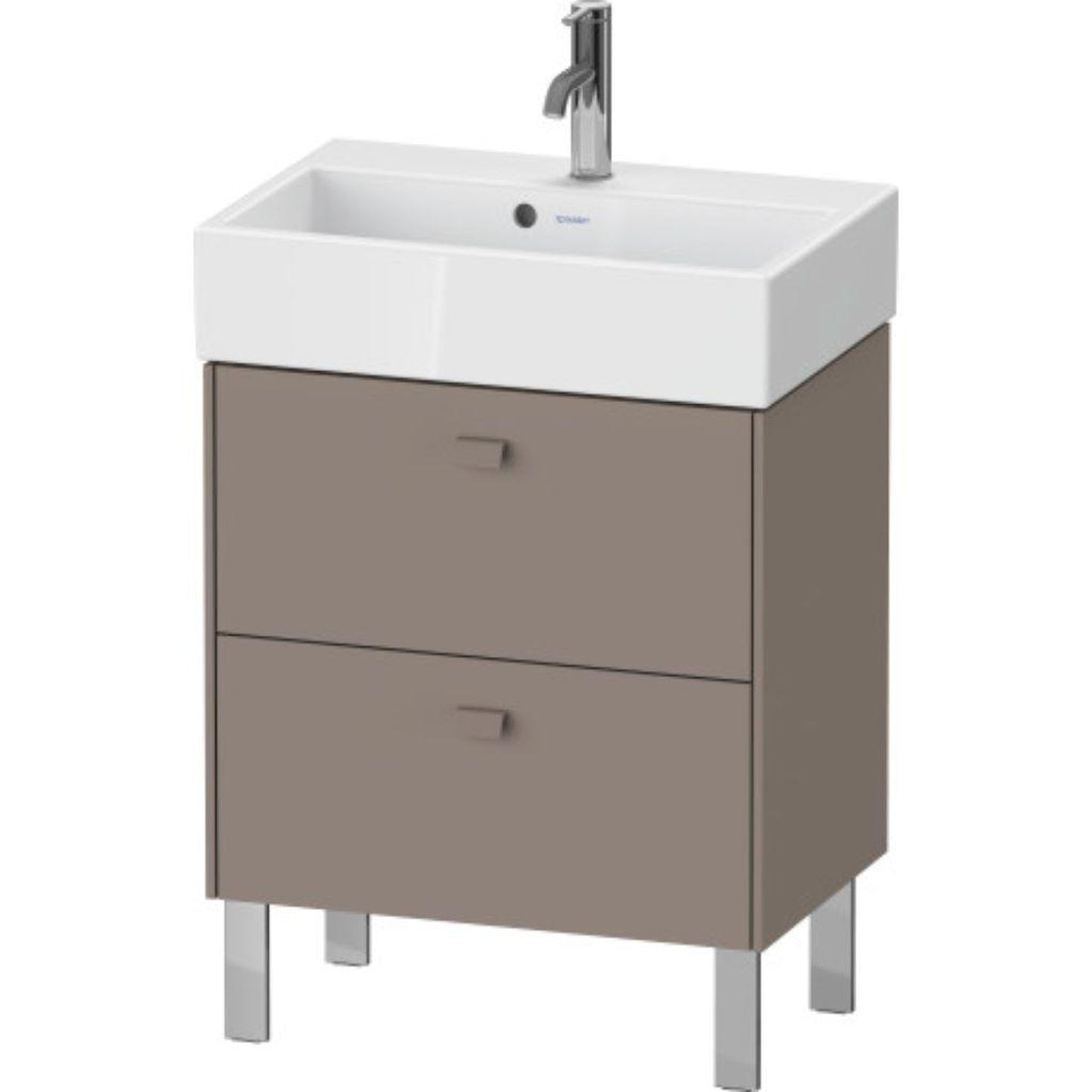 Duravit Brioso 23" x 22" x 15" Two Drawer Floor Standing Vanity Unit in Basalt Matt