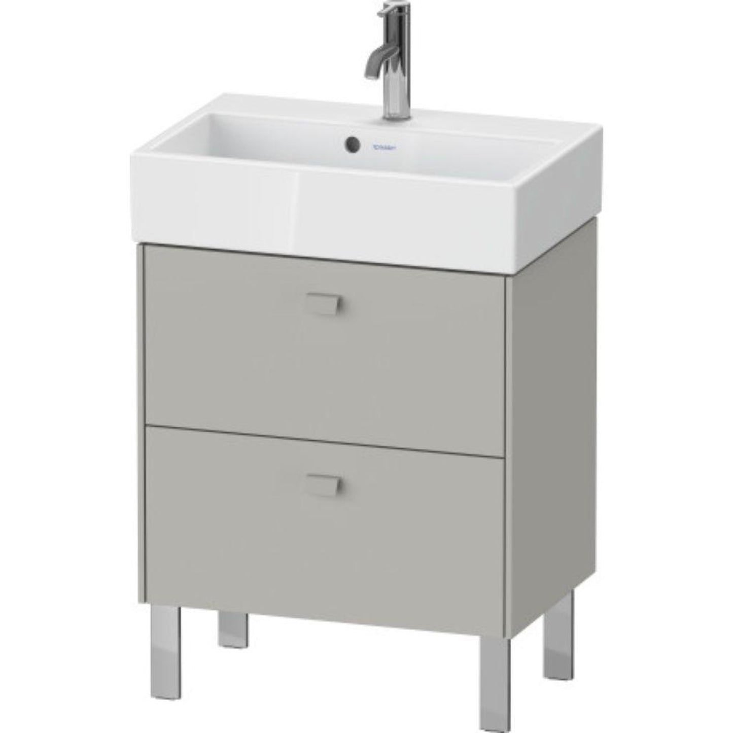 Duravit Brioso 23" x 22" x 15" Two Drawer Floor Standing Vanity Unit in Concrete Grey Matt