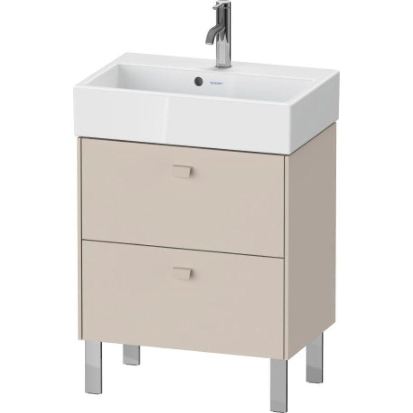 Duravit Brioso 23" x 22" x 15" Two Drawer Floor Standing Vanity Unit in Taupe
