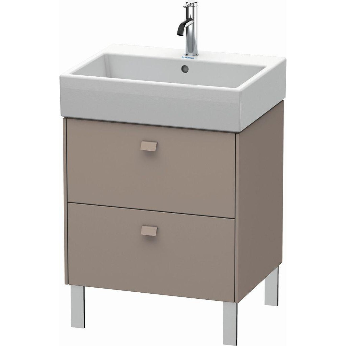 Duravit Brioso 23" x 22" x 18" Two Drawer Floor Standing Vanity Unit in Basalt Matt