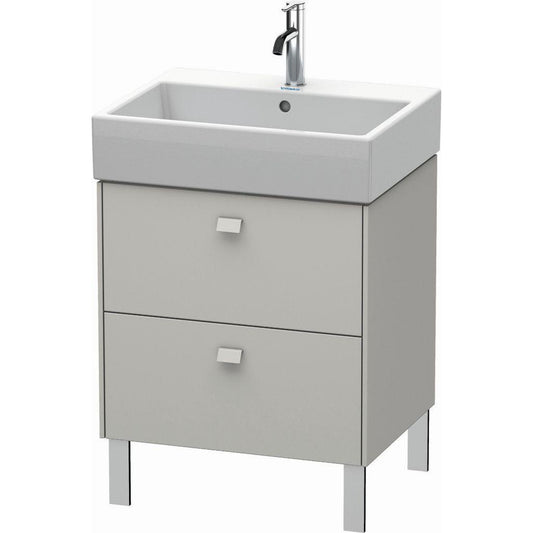 Duravit Brioso 23" x 22" x 18" Two Drawer Floor Standing Vanity Unit in Concrete Grey Matt