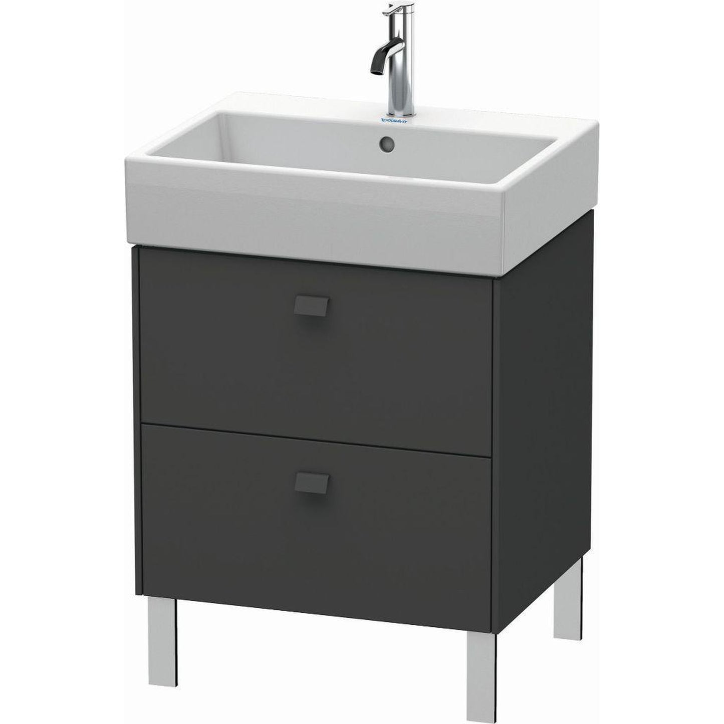 Duravit Brioso 23" x 22" x 18" Two Drawer Floor Standing Vanity Unit in Graphite Matt