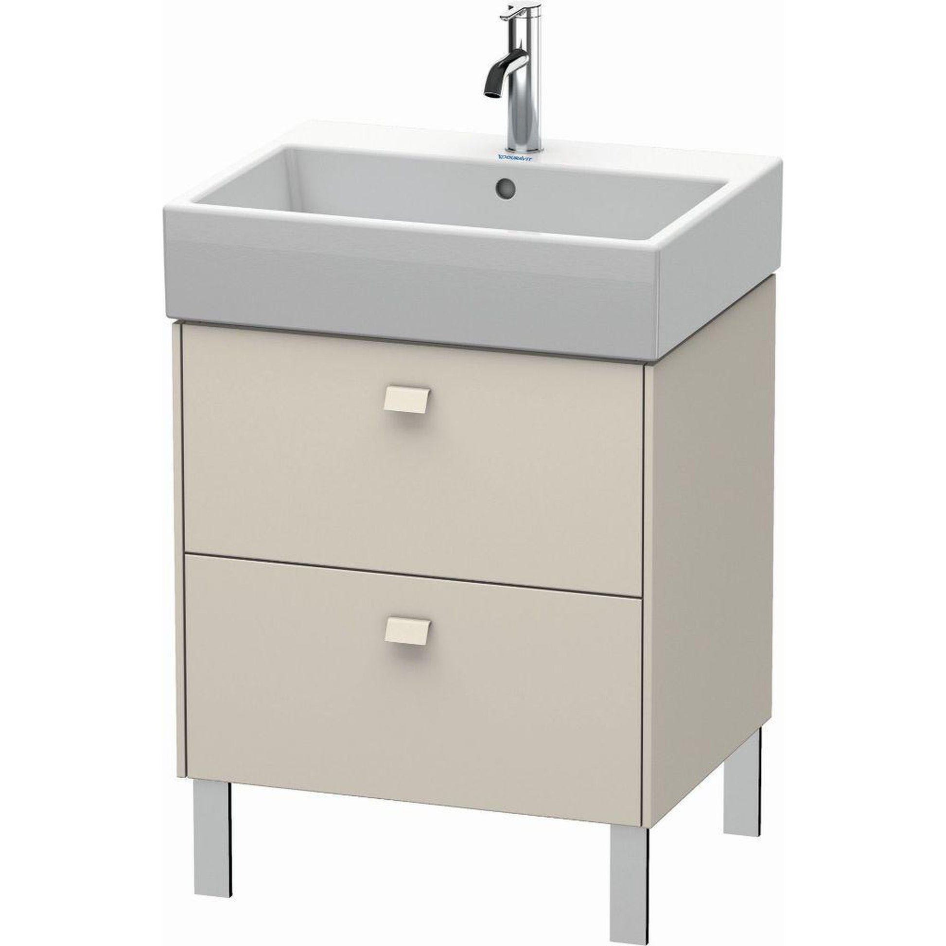 Duravit Brioso 23" x 22" x 18" Two Drawer Floor Standing Vanity Unit in Taupe