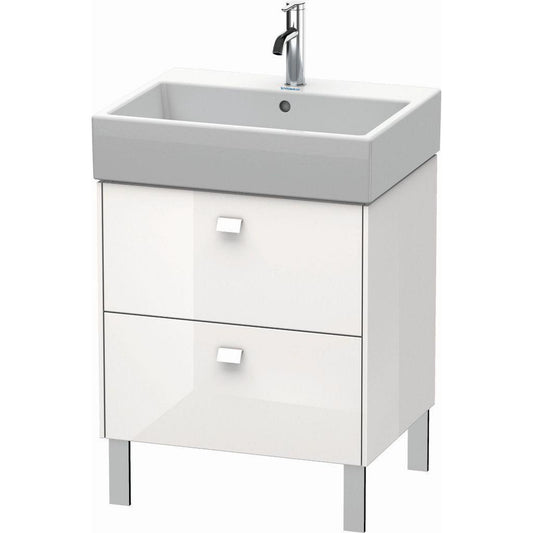 Duravit Brioso 23" x 22" x 18" Two Drawer Floor Standing Vanity Unit in White High Gloss