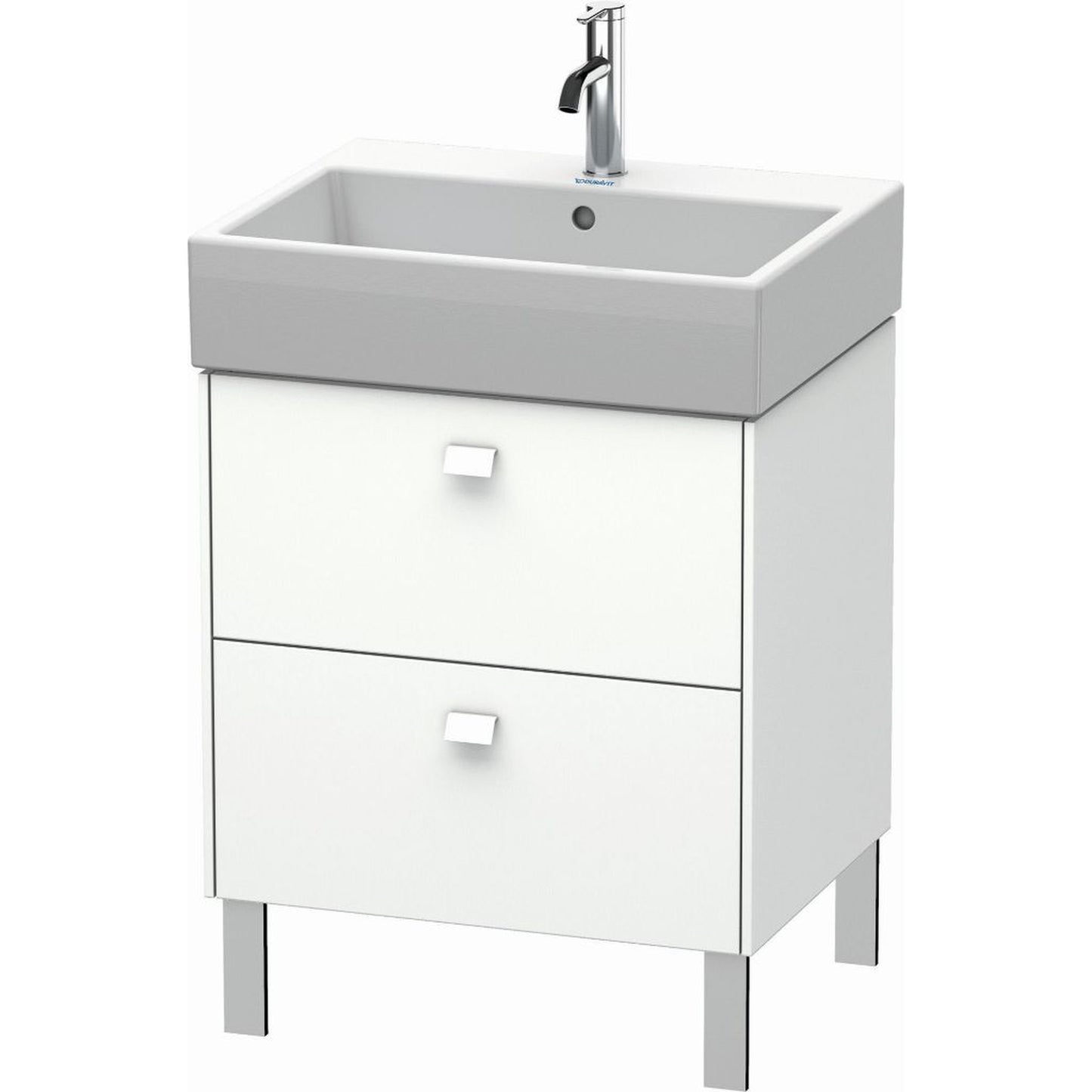 Duravit Brioso 23" x 22" x 18" Two Drawer Floor Standing Vanity Unit in White Matt