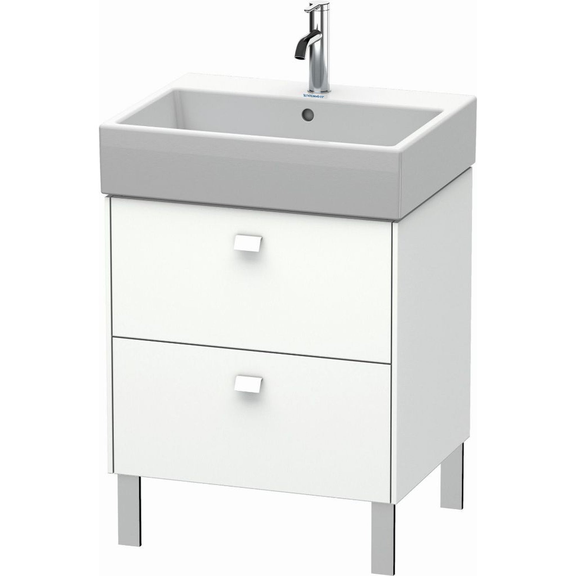Duravit Brioso 23" x 22" x 18" Two Drawer Floor Standing Vanity Unit in White Matt