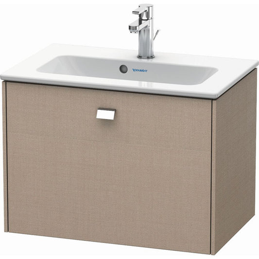 Duravit Brioso 24" x 17" x 15" One Drawer Wall-Mount Vanity Unit in Linen and Chrome Handle
