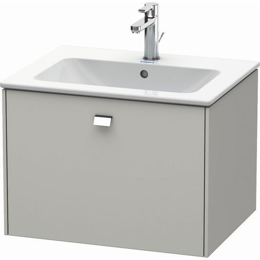 Duravit Brioso 24" x 17" x 19" One Drawer Wall-Mount Vanity Unit in Concrete Grey Matt and Chrome Handle