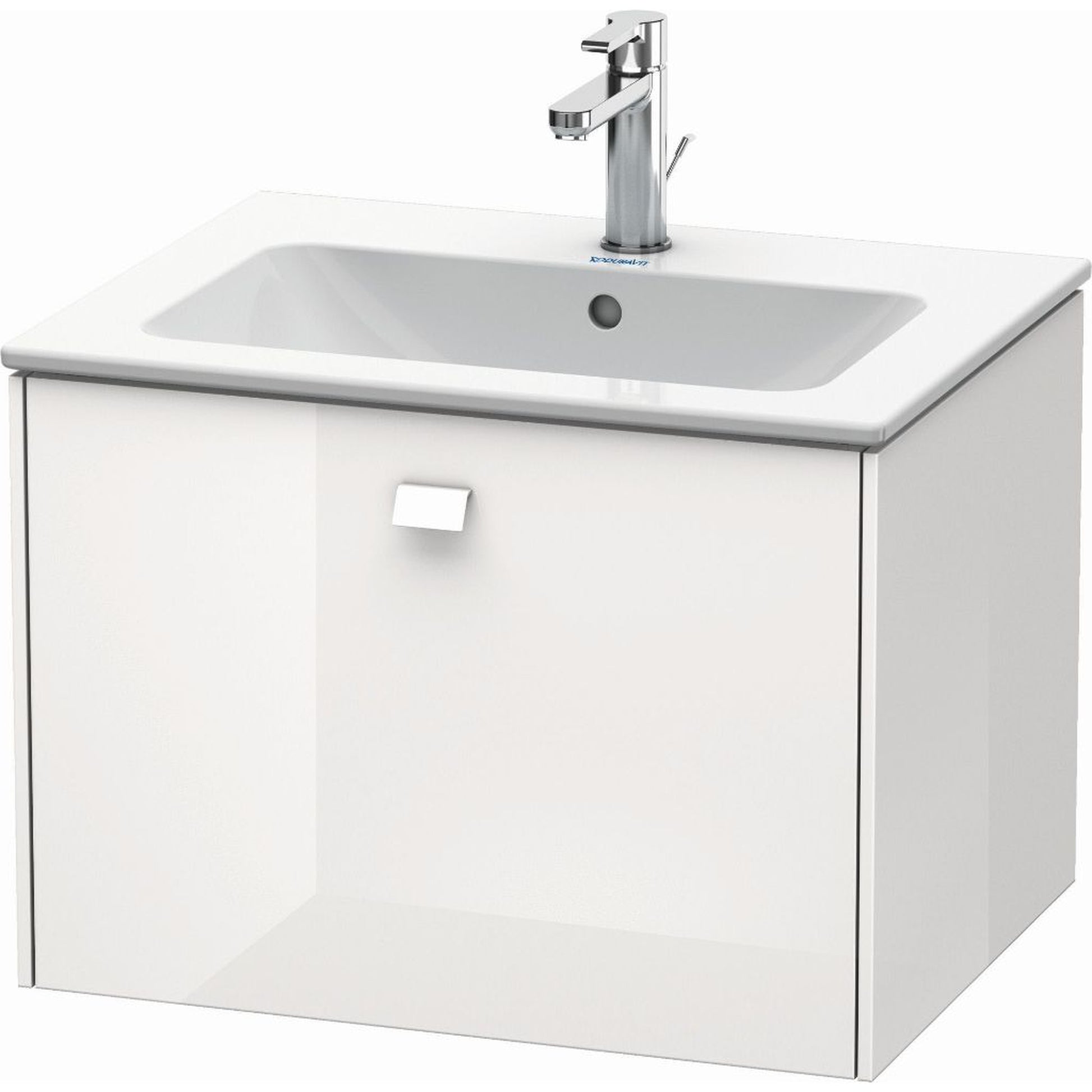 Duravit Brioso 24" x 17" x 19" One Drawer Wall-Mount Vanity Unit in White High Gloss