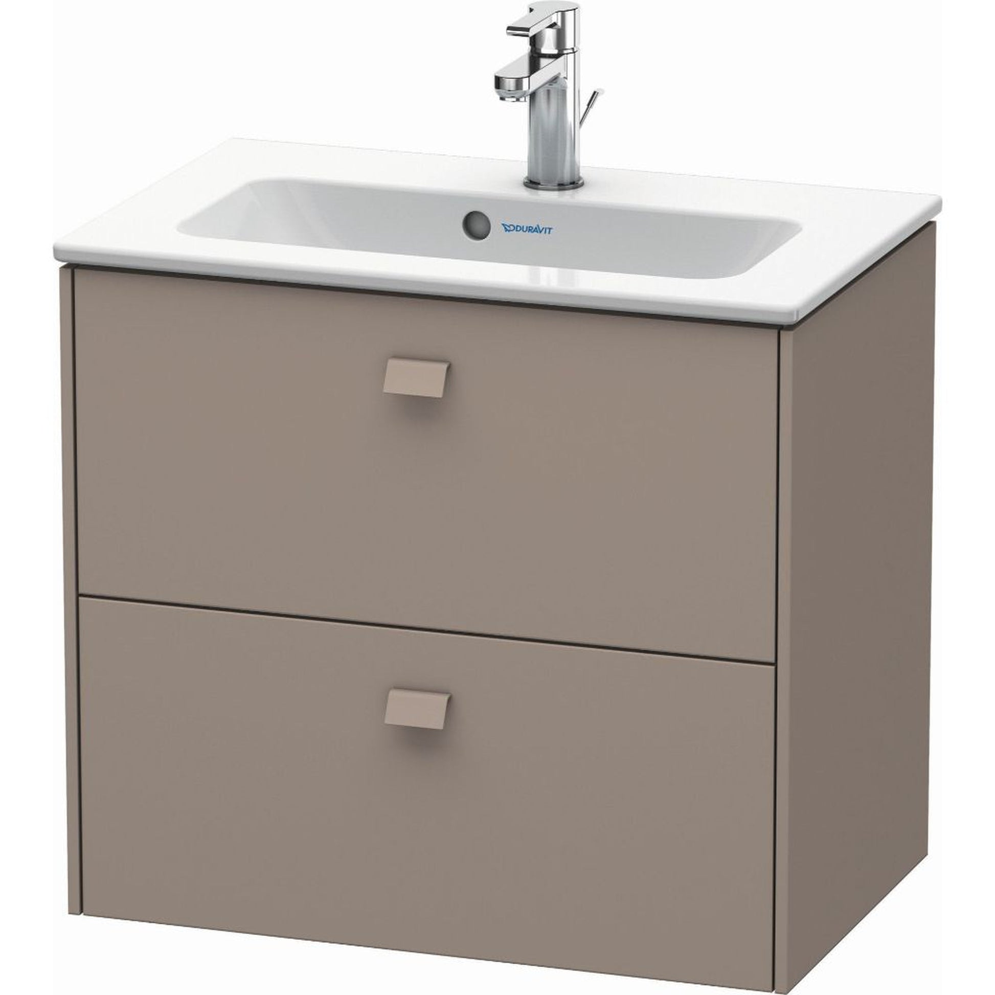 Duravit Brioso 24" x 22" x 15" Two Drawer Wall-Mount Vanity Unit in Basalt Matt