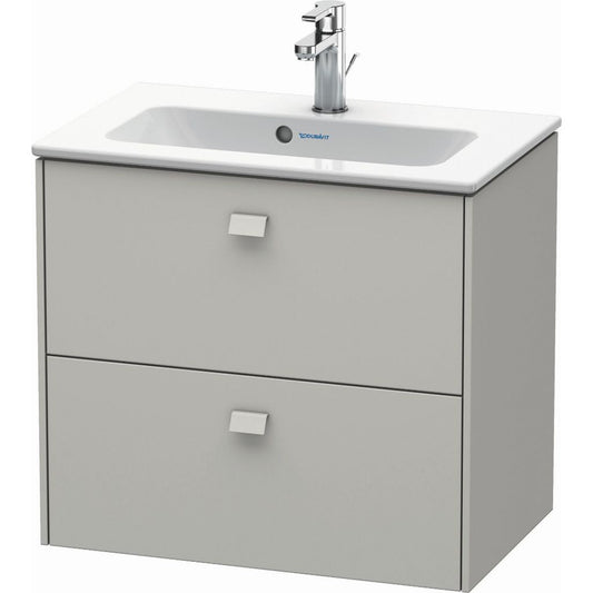 Duravit Brioso 24" x 22" x 15" Two Drawer Wall-Mount Vanity Unit in Concrete Grey Matt