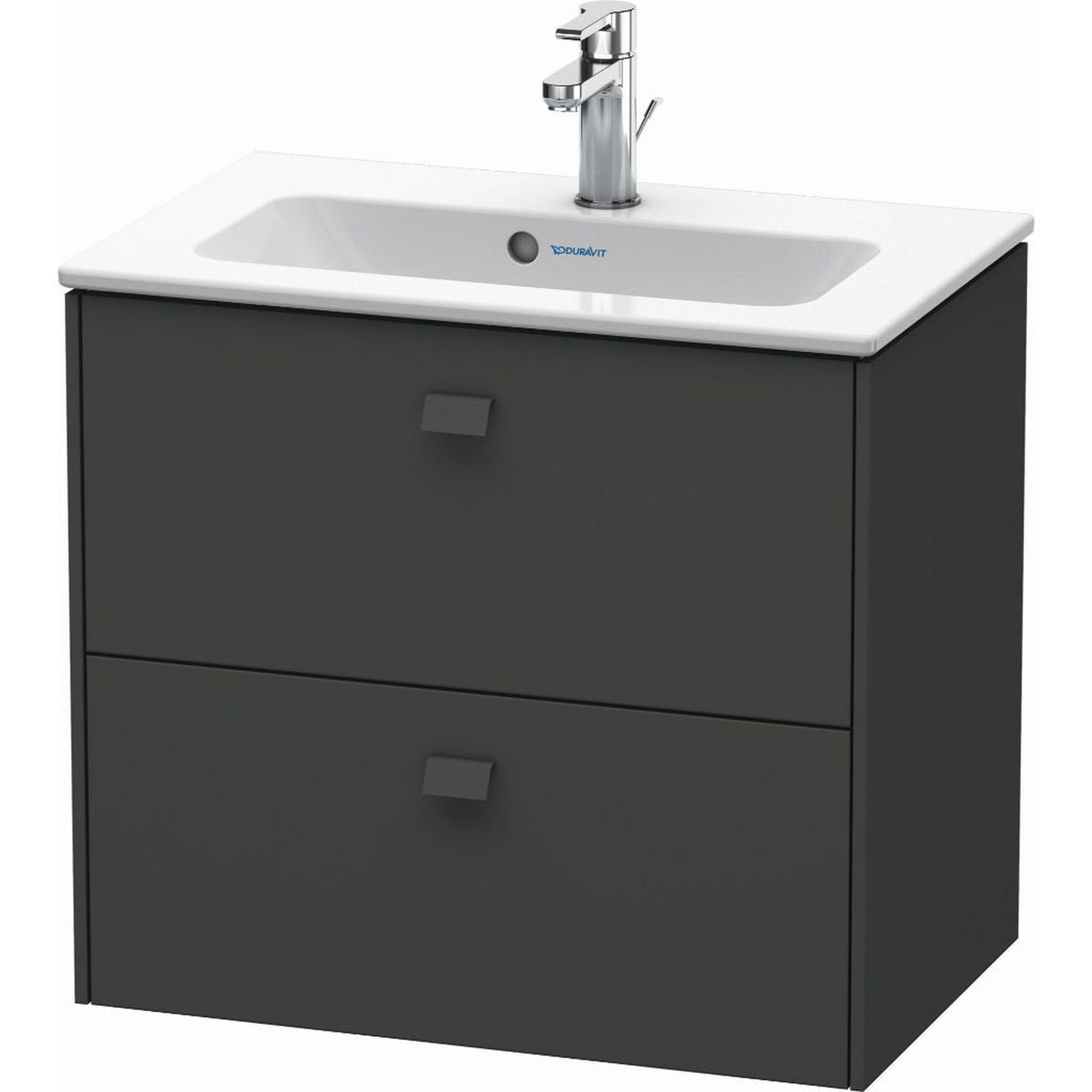 Duravit Brioso 24" x 22" x 15" Two Drawer Wall-Mount Vanity Unit in Graphite Matt