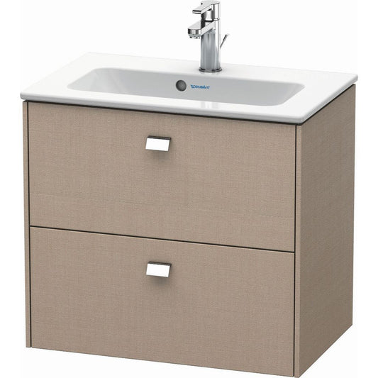 Duravit Brioso 24" x 22" x 15" Two Drawer Wall-Mount Vanity Unit in Linen and Chrome Handle