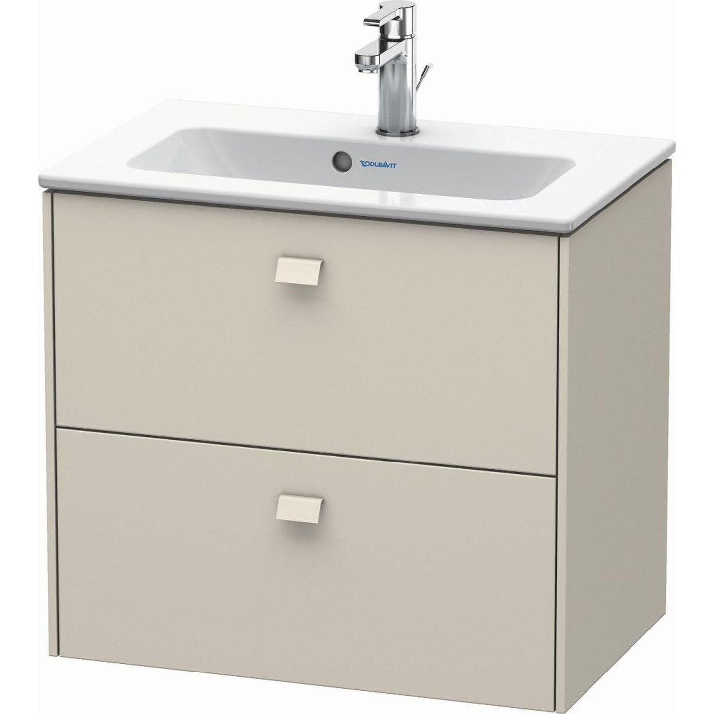 Duravit Brioso 24" x 22" x 15" Two Drawer Wall-Mount Vanity Unit in Taupe