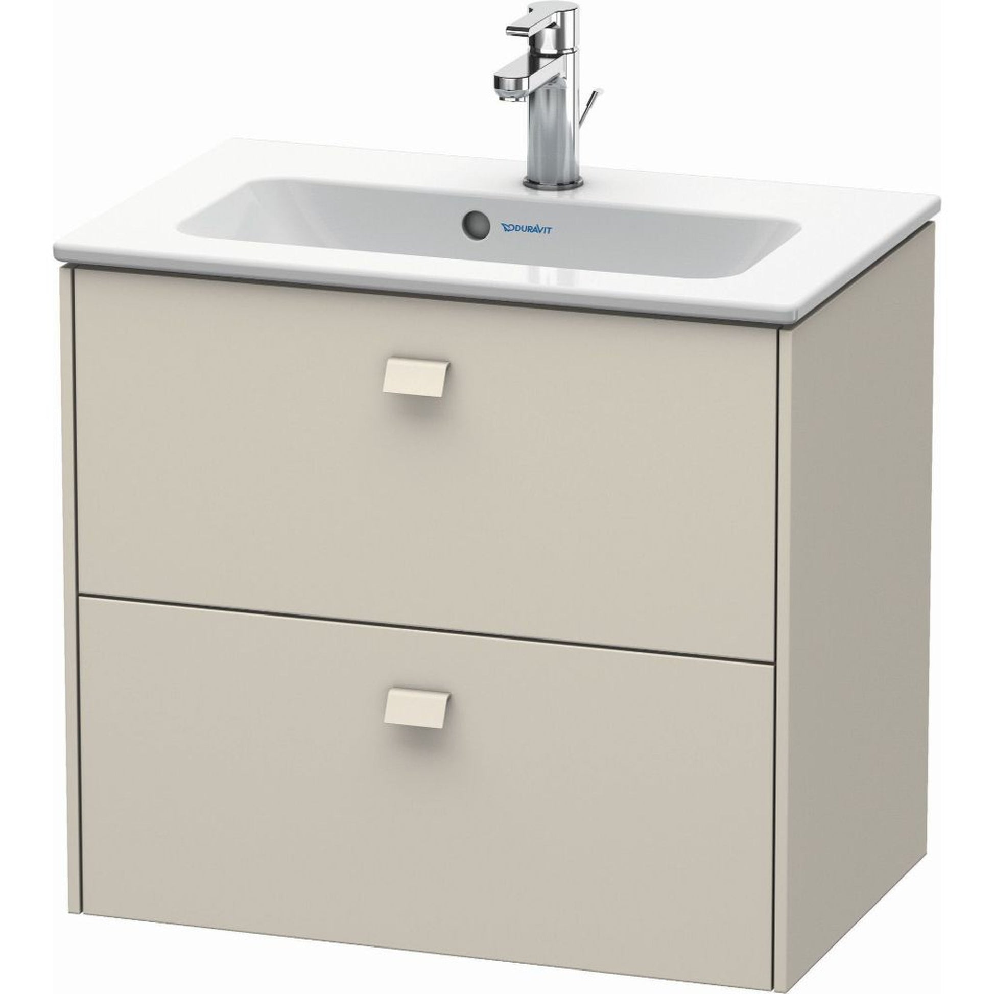 Duravit Brioso 24" x 22" x 15" Two Drawer Wall-Mount Vanity Unit in Taupe