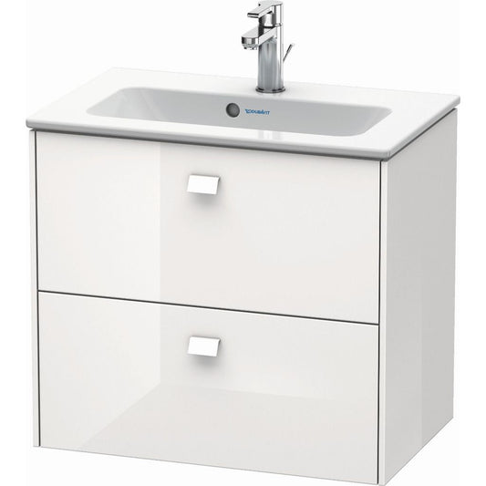 Duravit Brioso 24" x 22" x 15" Two Drawer Wall-Mount Vanity Unit in White High Gloss