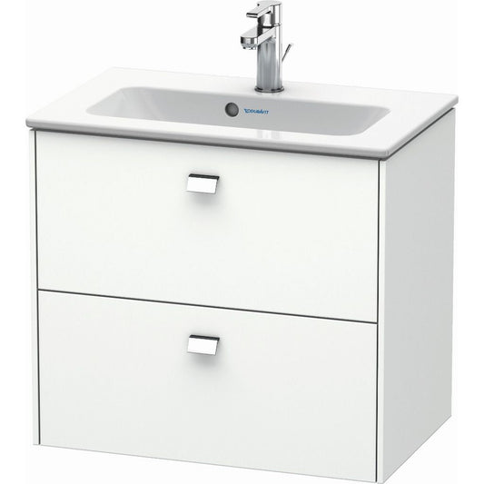 Duravit Brioso 24" x 22" x 15" Two Drawer Wall-Mount Vanity Unit in White Matt and Chrome Handle