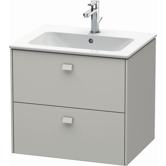 Duravit Brioso 24" x 22" x 19" Two Drawer Wall-Mount Vanity Unit in Concrete Grey Matt
