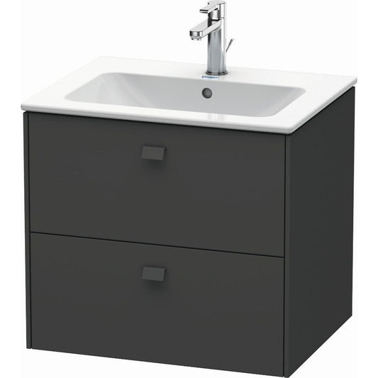 Duravit Brioso 24" x 22" x 19" Two Drawer Wall-Mount Vanity Unit in Graphite Matt