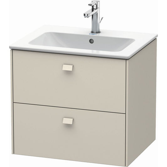 Duravit Brioso 24" x 22" x 19" Two Drawer Wall-Mount Vanity Unit in Taupe