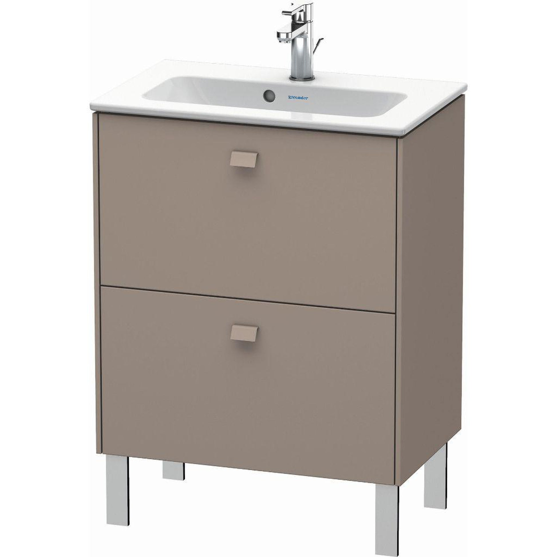 Duravit Brioso 24" x 27" x 15" Two Drawer Floor Standing Vanity Unit in Basalt Matt