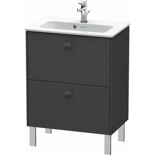 Duravit Brioso 24" x 27" x 15" Two Drawer Floor Standing Vanity Unit in Graphite Matt