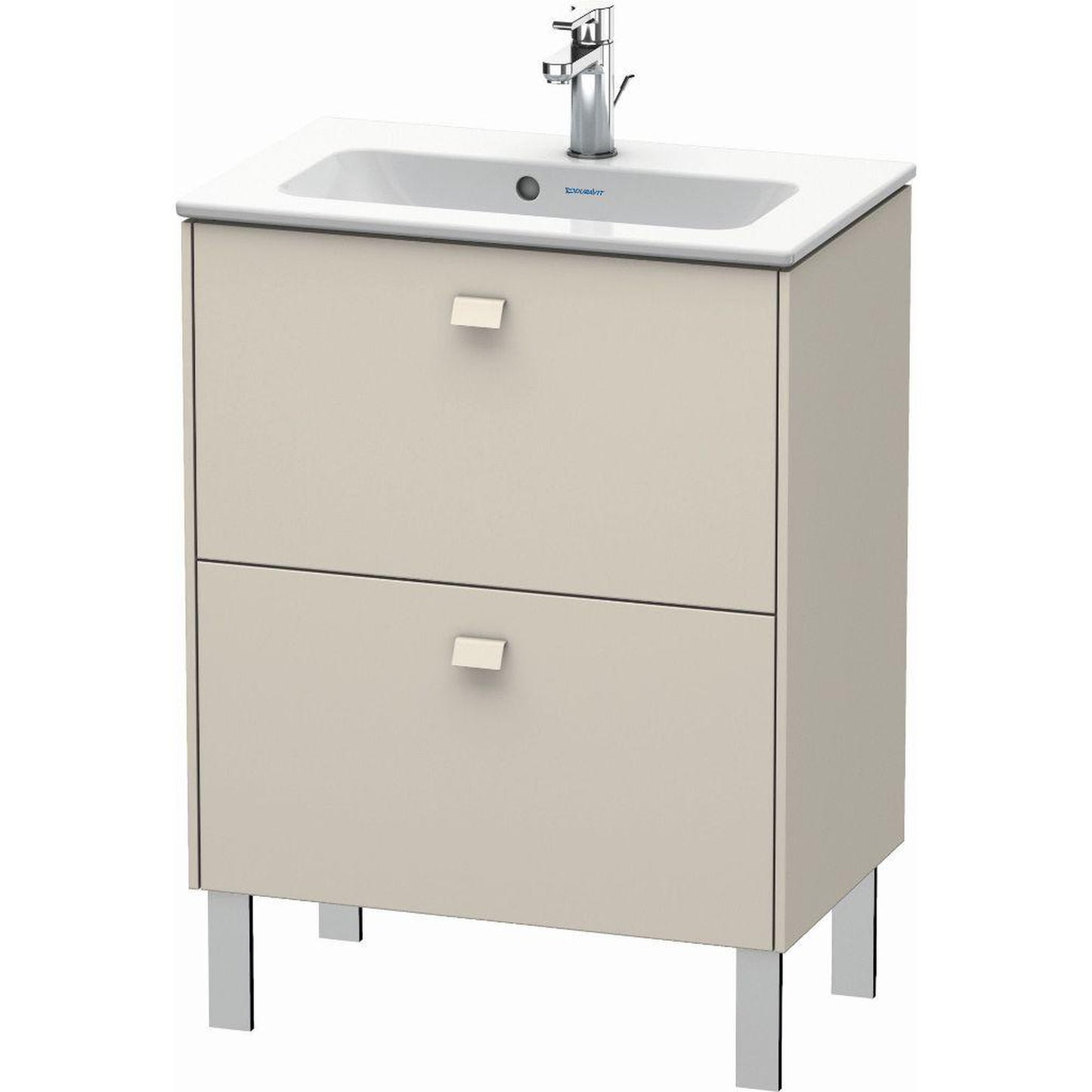 Duravit Brioso 24" x 27" x 15" Two Drawer Floor Standing Vanity Unit in Taupe