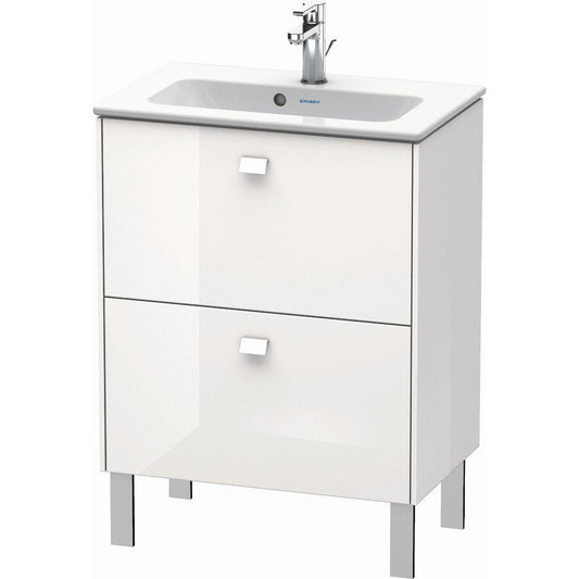 Duravit Brioso 24" x 27" x 15" Two Drawer Floor Standing Vanity Unit in White High Gloss