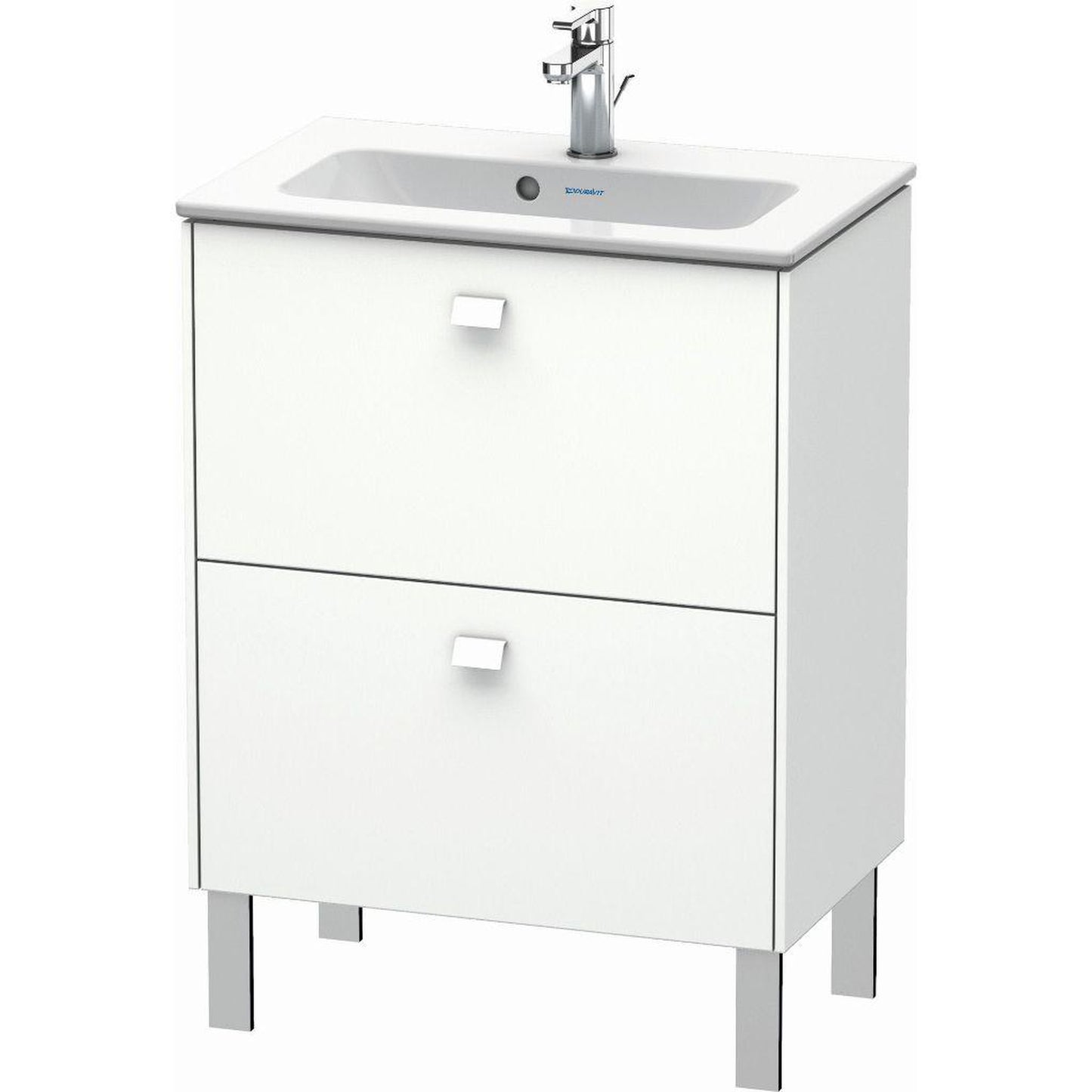 Duravit Brioso 24" x 27" x 15" Two Drawer Floor Standing Vanity Unit in White Matt
