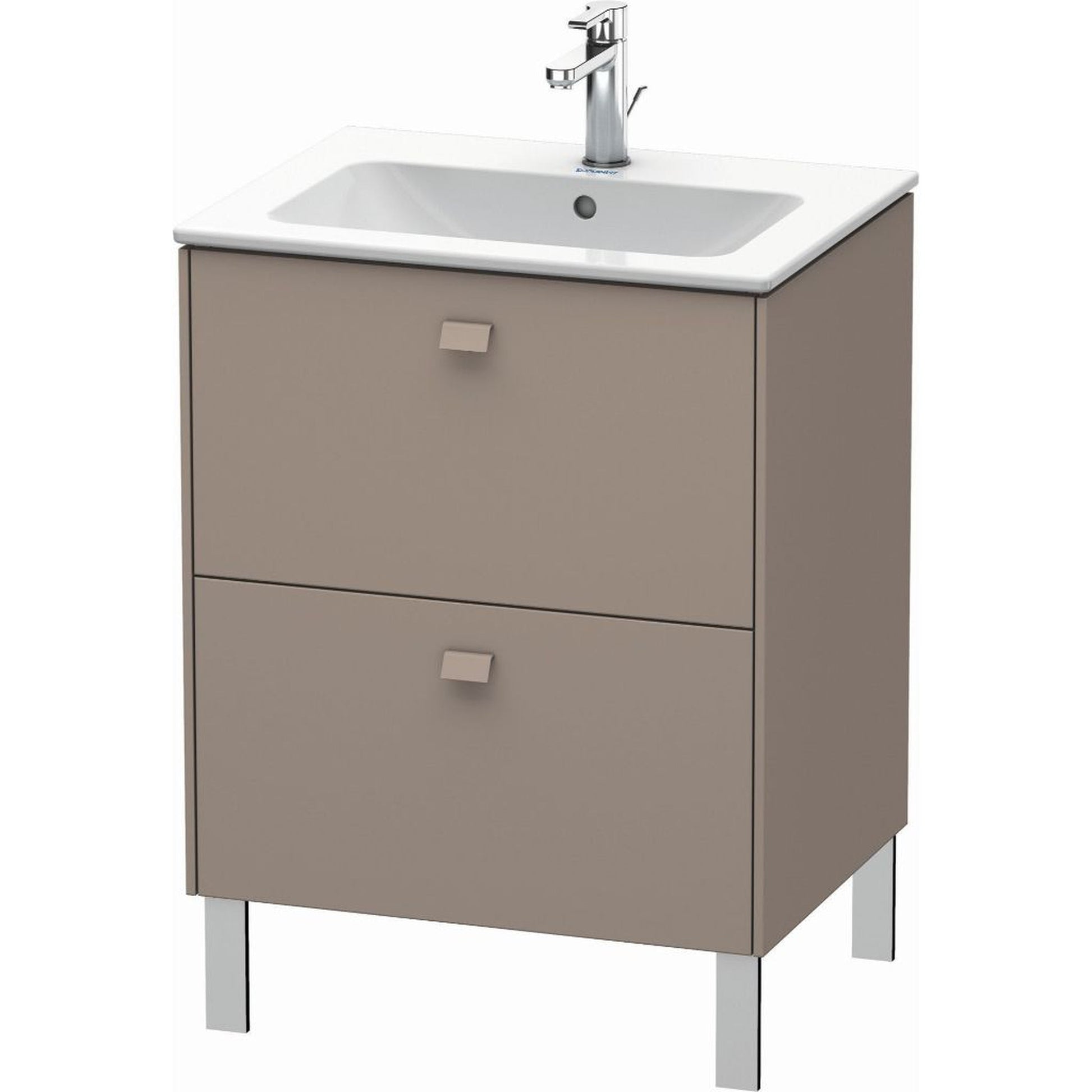 Duravit Brioso 24" x 27" x 19" Two Drawer Floor Standing Vanity Unit in Basalt Matt