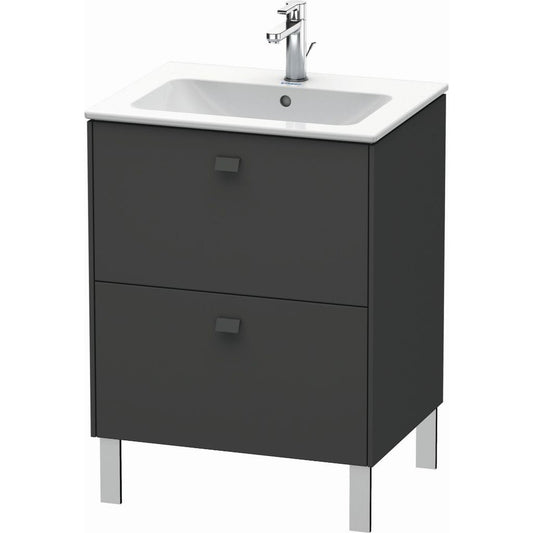 Duravit Brioso 24" x 27" x 19" Two Drawer Floor Standing Vanity Unit in Graphite Matt