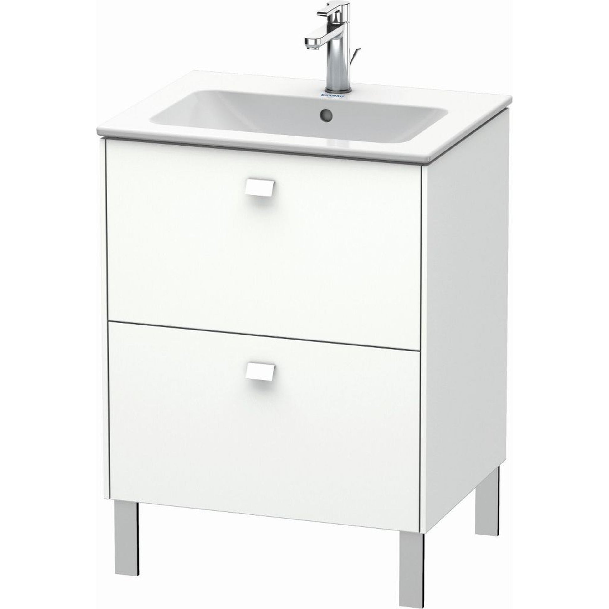 Duravit Brioso 24" x 27" x 19" Two Drawer Floor Standing Vanity Unit in White Matt