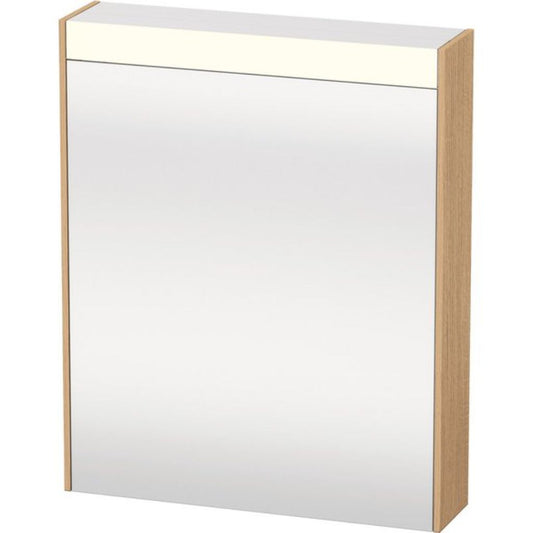 Duravit Brioso 24" x 30" x 6" Mirror With Left Hinge Cabinet and Lighting Natural Oak
