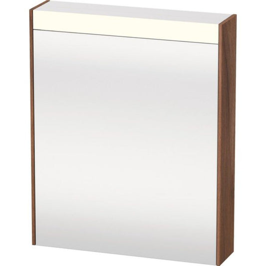 Duravit Brioso 24" x 30" x 6" Mirror With Left Hinge Cabinet and Lighting Natural Walnut