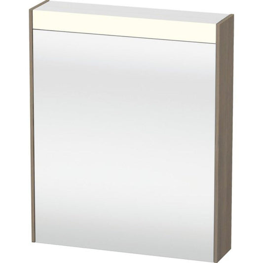 Duravit Brioso 24" x 30" x 6" Mirror With Left Hinge Cabinet and Lighting Oak Terra