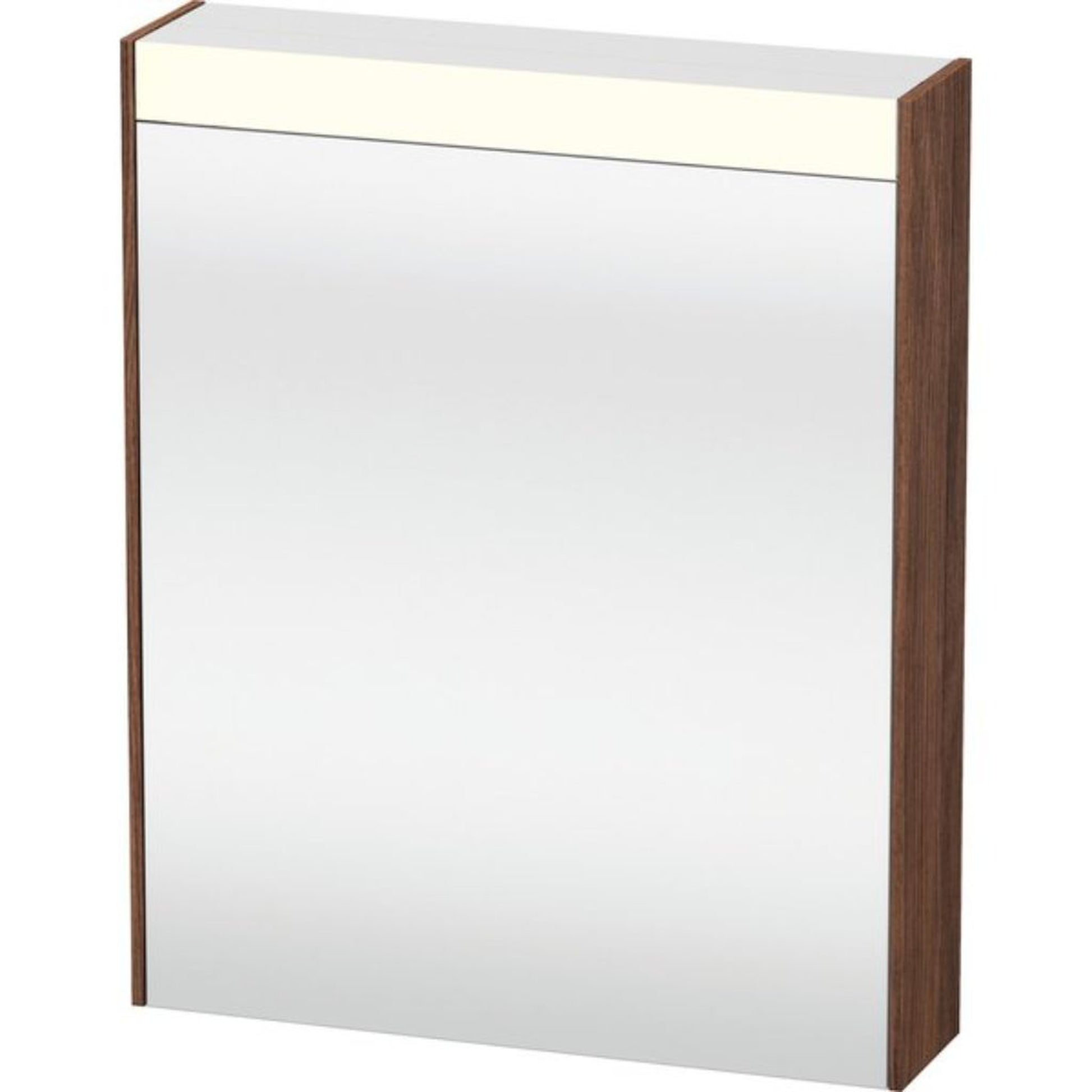 Duravit Brioso 24" x 30" x 6" Mirror With Left Hinge Cabinet and Lighting Walnut Dark