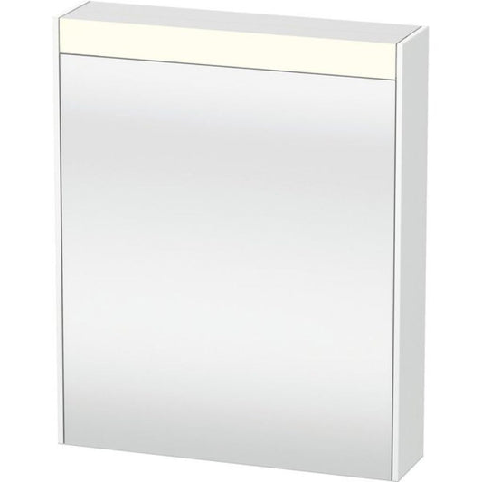 Duravit Brioso 24" x 30" x 6" Mirror With Left Hinge Cabinet and Lighting White Matt