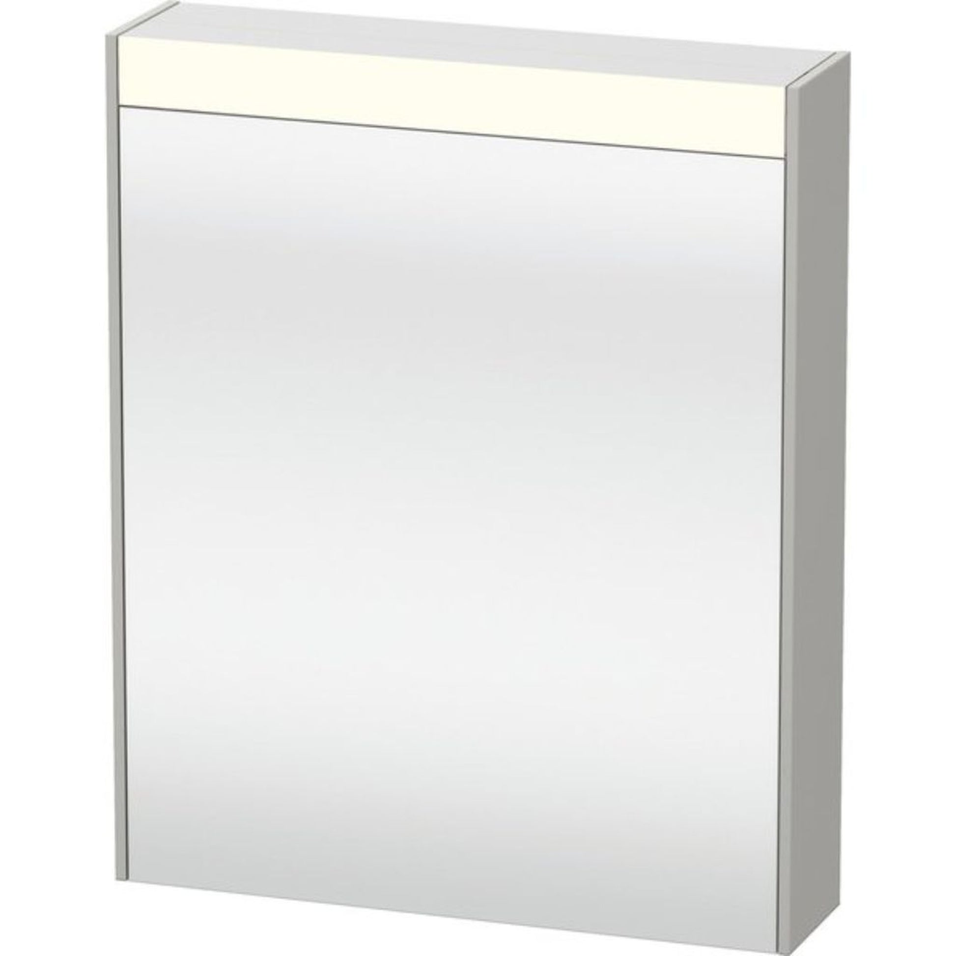 Duravit Brioso 24" x 30" x 6" Mirror With Right Hinge Cabinet and Lighting Concrete Grey Matt
