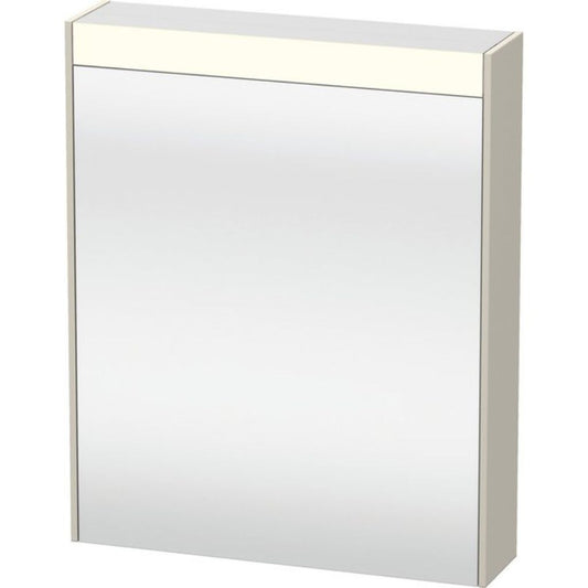 Duravit Brioso 24" x 30" x 6" Mirror With Right Hinge Cabinet and Lighting Taupe