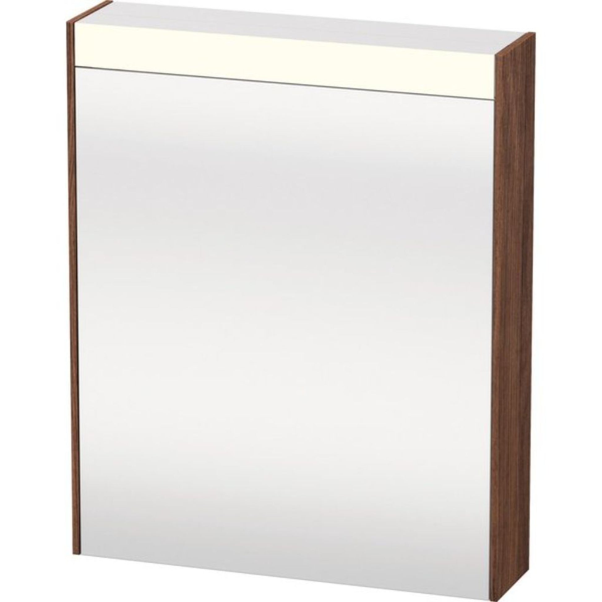 Duravit Brioso 24" x 30" x 6" Mirror With Right Hinge Cabinet and Lighting Walnut Dark