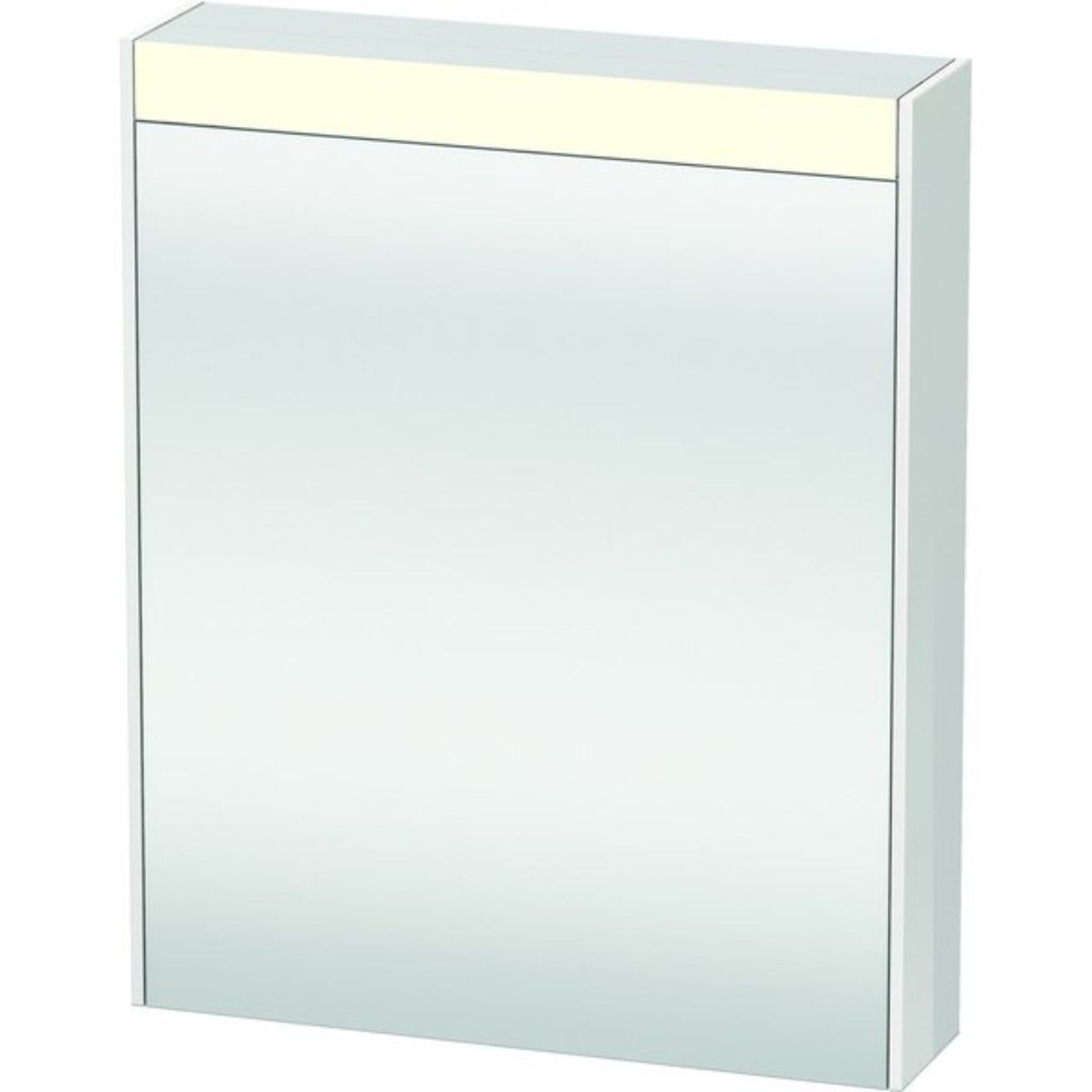 Duravit Brioso 24" x 30" x 6" Mirror With Right Hinge Cabinet and Lighting White High Gloss