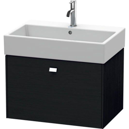 Duravit Brioso 27" x 17" x 18" One Drawer Wall-Mount Vanity Unit in Black Oak and Chrome Handle