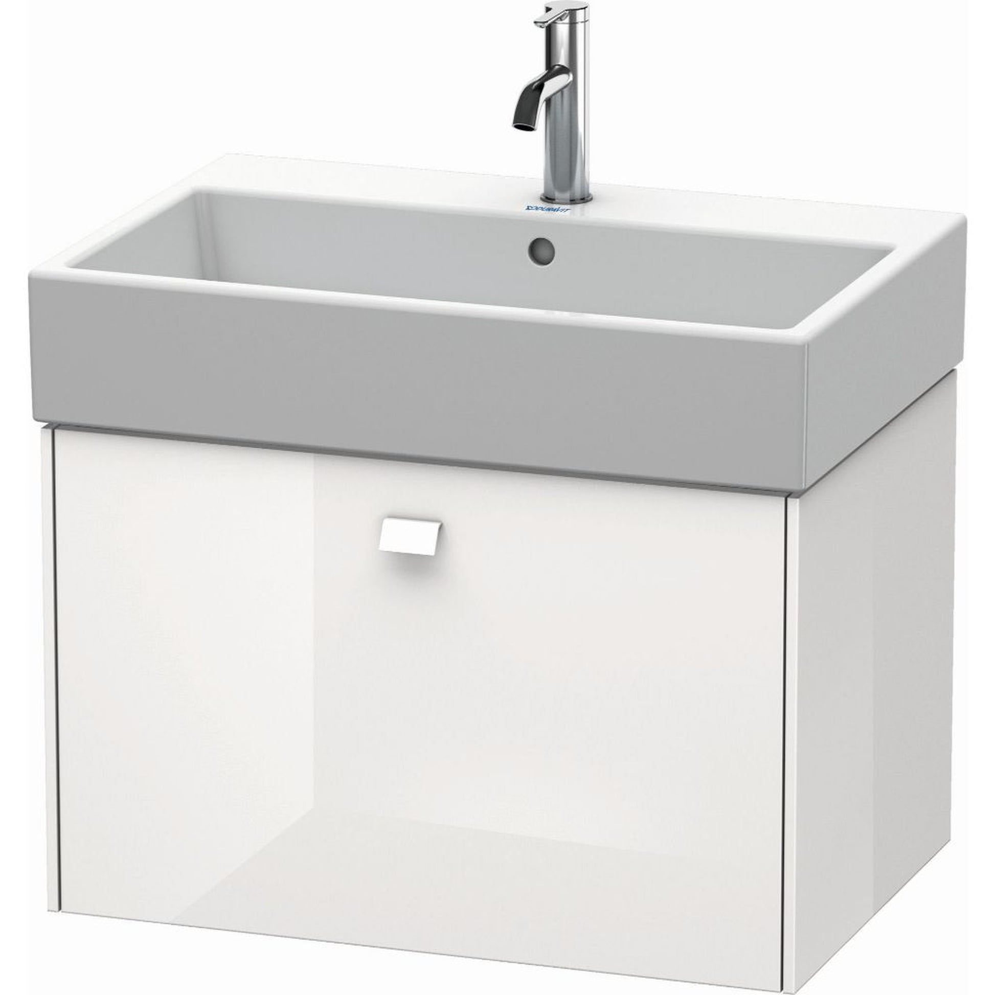 Duravit Brioso 27" x 17" x 18" One Drawer Wall-Mount Vanity Unit in White High Gloss